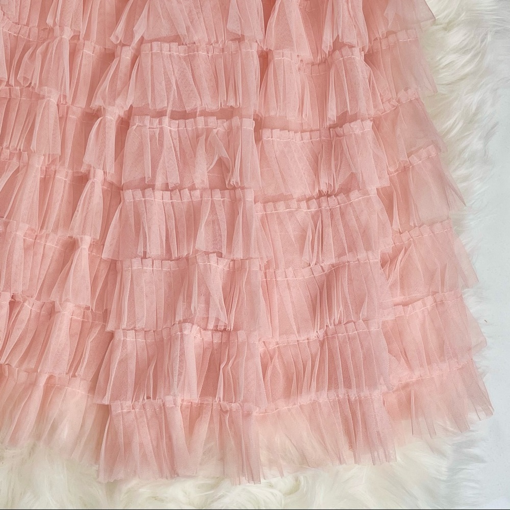📌 L’ATISTE Chiffon Maxi Dress Multi-Tiered Pleated Ruffles Stretchy Bodice Lined - Picture 13 of 16
